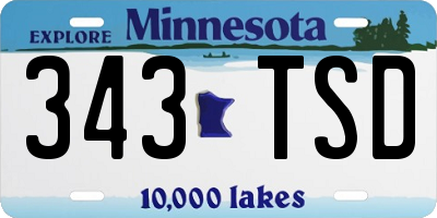 MN license plate 343TSD
