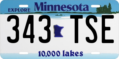 MN license plate 343TSE
