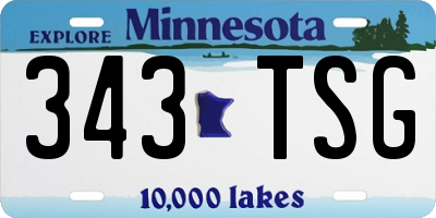 MN license plate 343TSG