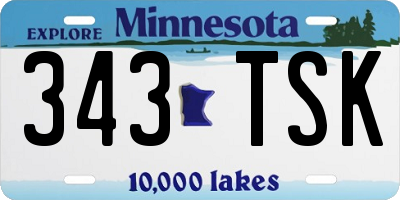 MN license plate 343TSK