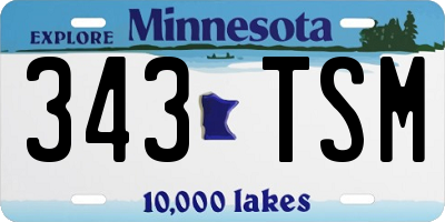 MN license plate 343TSM