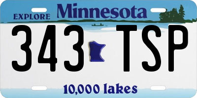 MN license plate 343TSP