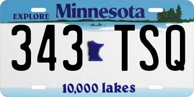 MN license plate 343TSQ