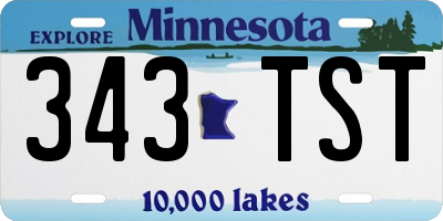 MN license plate 343TST