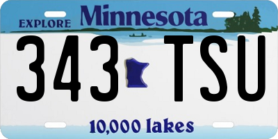 MN license plate 343TSU