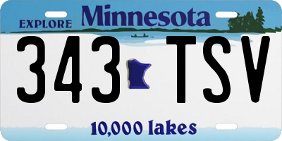 MN license plate 343TSV