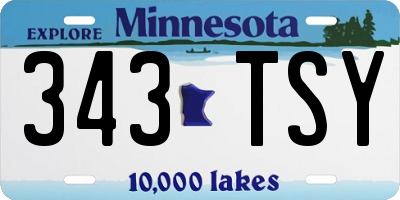 MN license plate 343TSY