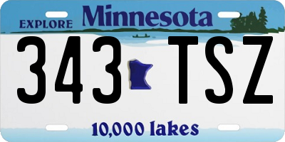 MN license plate 343TSZ