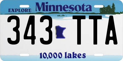 MN license plate 343TTA