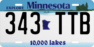 MN license plate 343TTB