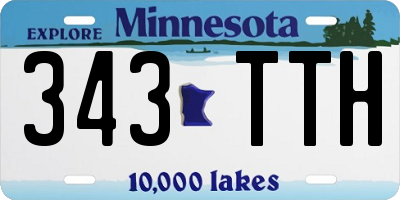 MN license plate 343TTH