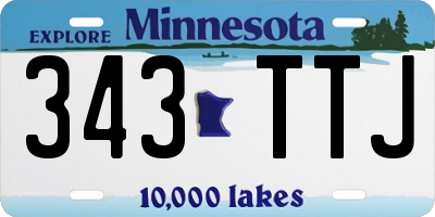 MN license plate 343TTJ