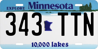 MN license plate 343TTN