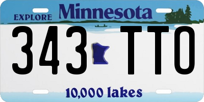 MN license plate 343TTO