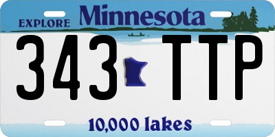 MN license plate 343TTP