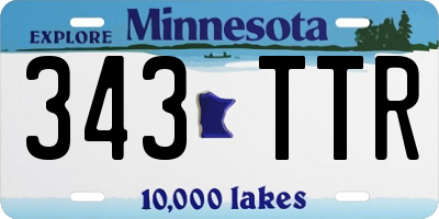 MN license plate 343TTR