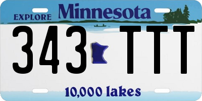 MN license plate 343TTT