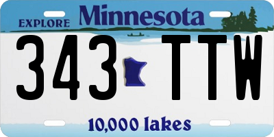 MN license plate 343TTW