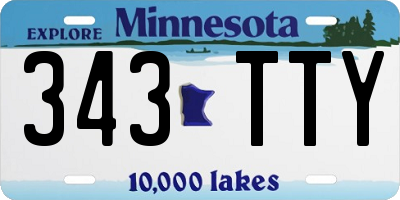 MN license plate 343TTY
