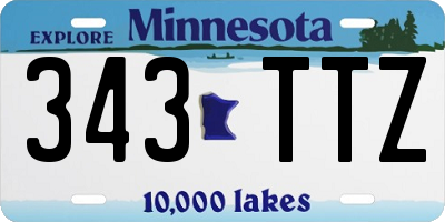 MN license plate 343TTZ