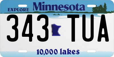 MN license plate 343TUA