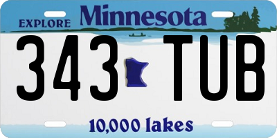 MN license plate 343TUB