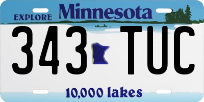 MN license plate 343TUC