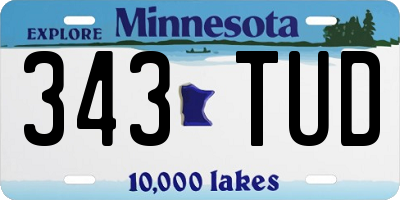 MN license plate 343TUD