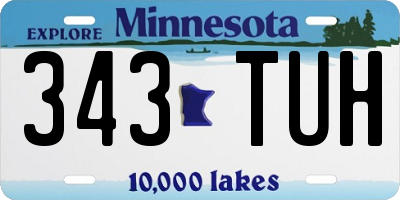 MN license plate 343TUH