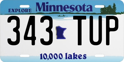 MN license plate 343TUP