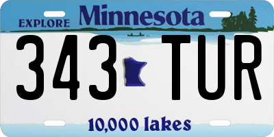 MN license plate 343TUR