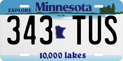 MN license plate 343TUS