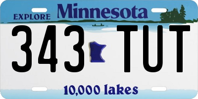 MN license plate 343TUT
