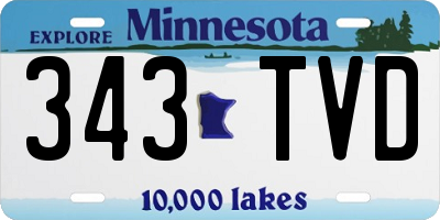 MN license plate 343TVD