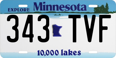 MN license plate 343TVF