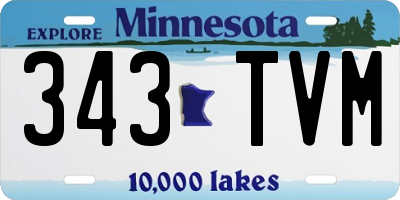 MN license plate 343TVM