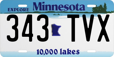 MN license plate 343TVX