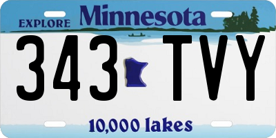 MN license plate 343TVY