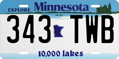 MN license plate 343TWB