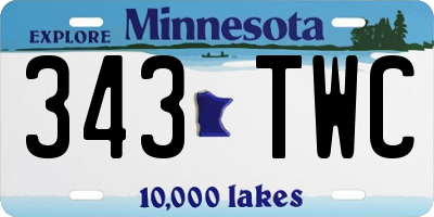 MN license plate 343TWC