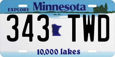 MN license plate 343TWD