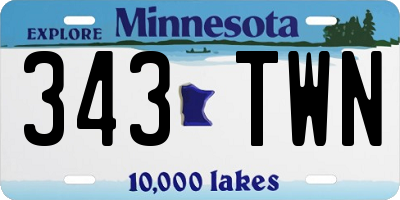 MN license plate 343TWN