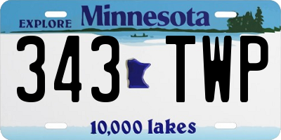 MN license plate 343TWP