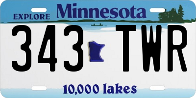 MN license plate 343TWR