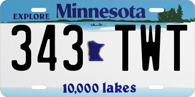 MN license plate 343TWT