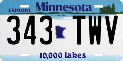 MN license plate 343TWV