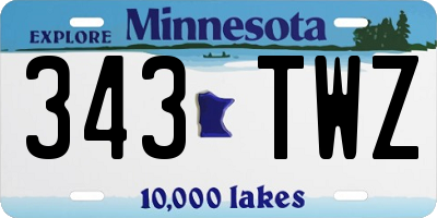 MN license plate 343TWZ