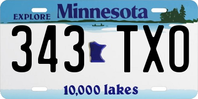 MN license plate 343TXO