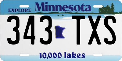 MN license plate 343TXS