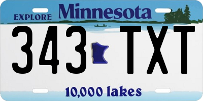 MN license plate 343TXT